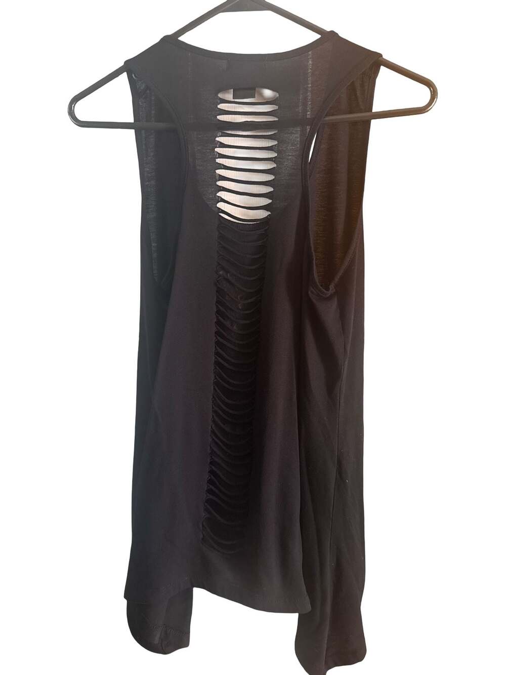 Teenage Runaway Black Cut Out Back Racerback Tank Top